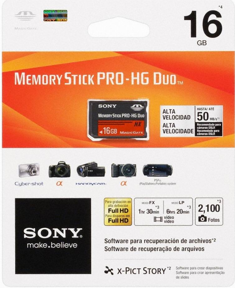 Cartão De Memory Stick Prohg Duo Sony 16gb Loja FOX Games