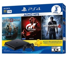PLAYSTATION 4 SLIM 1TB SEMINOVO + GOD OF WAR / GRAN TURISMO / UNCHARTED 4