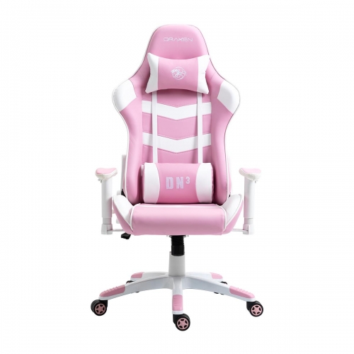 Cadeira Gamer Dn3 Giratória Branco Com Rosa